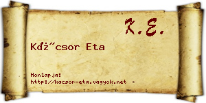 Kácsor Eta névjegykártya